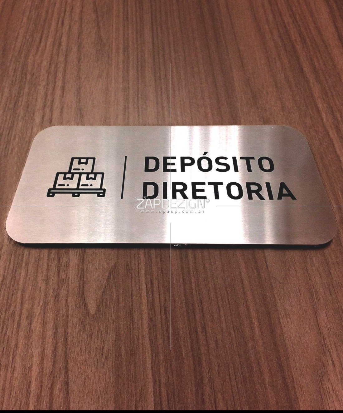 placa de porta em aco inox