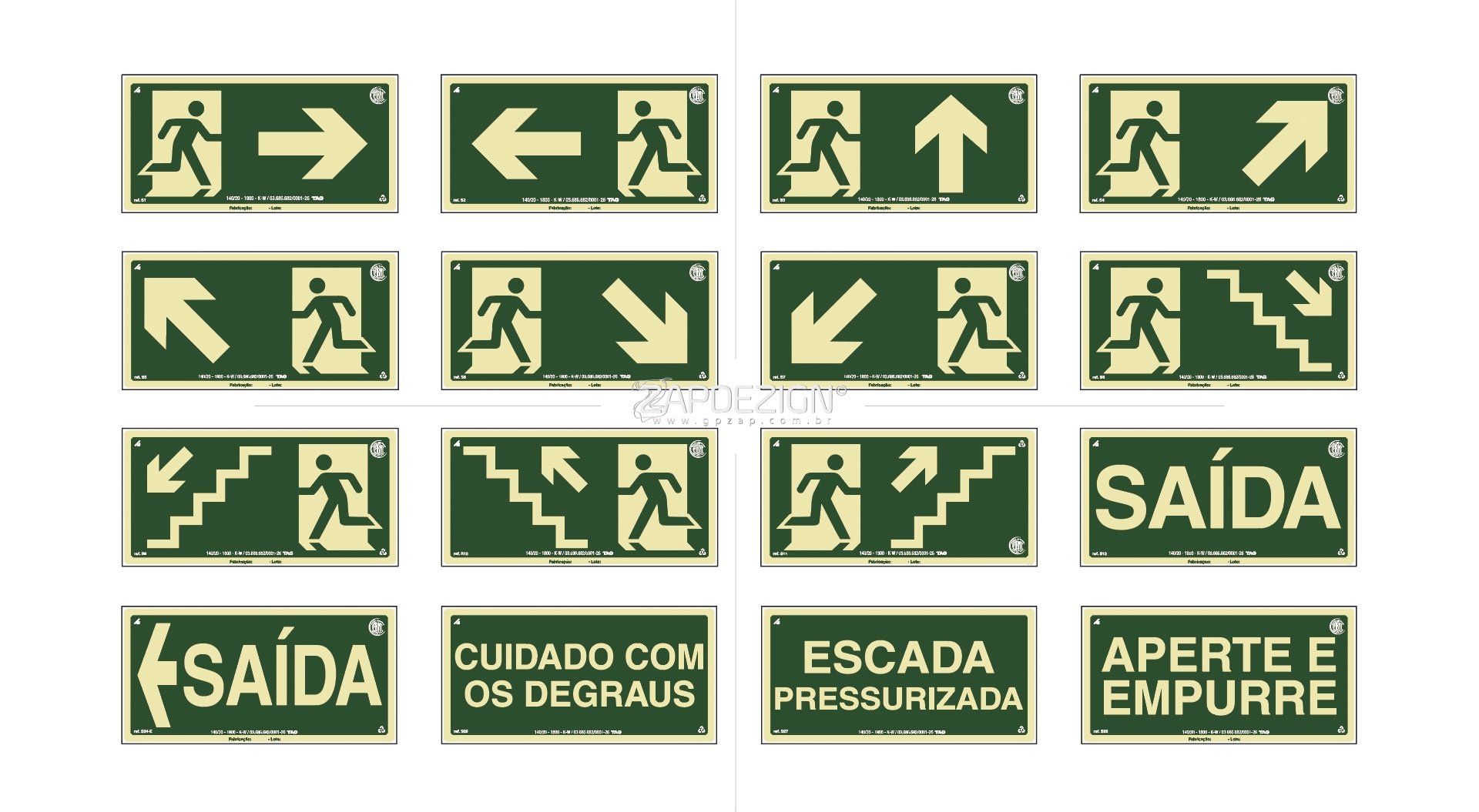 placas sinalizacao fotoluminescentes