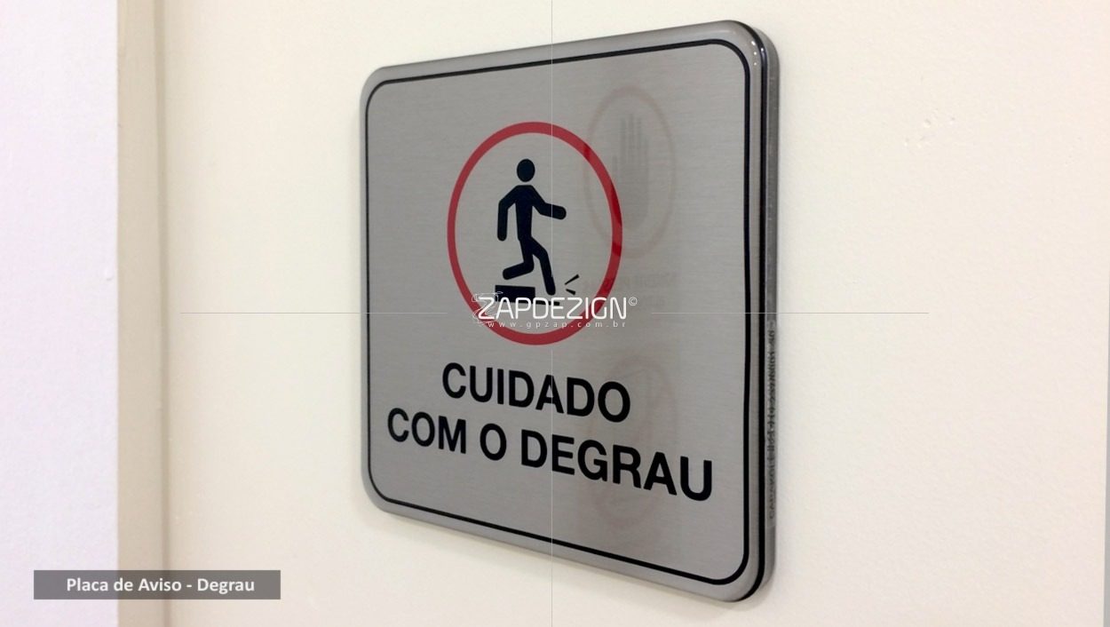 placa aviso aco inox