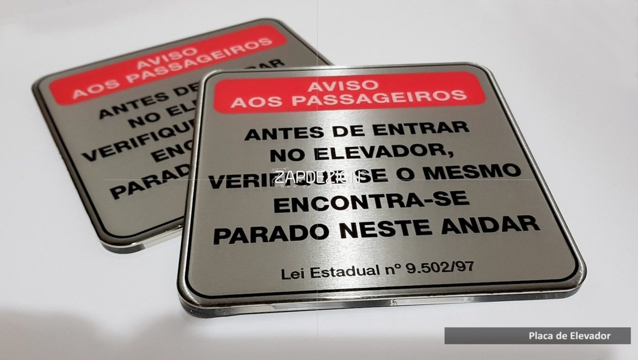 placa elevador aco inox