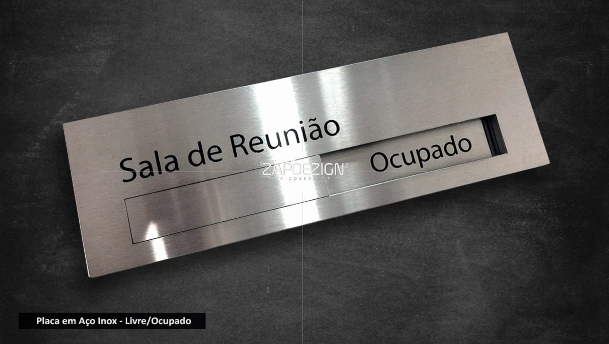 placa sala reuniao livre ocupado