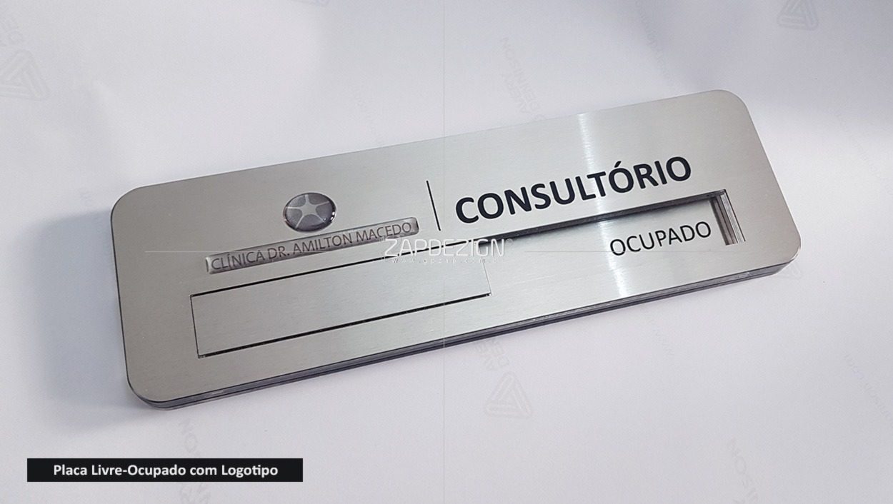 placa livre ocupado com logo